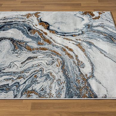Luxe Weavers Marble Effect Abstract Area Rug
