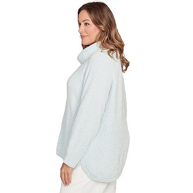 Hearts of Palm Plus Size Makin' Me Blush Solid Long Sleeve Chenille Knit Cable Pullover