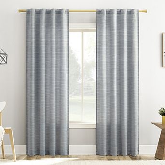 No. 918 Laurel Textured Semi-Sheer Back Tab Single Window Curtain Panel