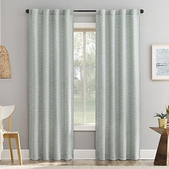 No. 918 Laurel Textured Semi-Sheer Back Tab Single Window Curtain Panel