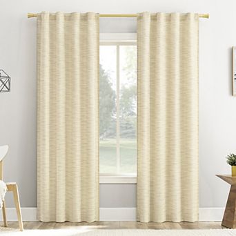 No. 918 Laurel Textured Semi-Sheer Back Tab Single Window Curtain Panel