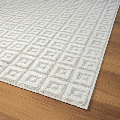 Luxe Weavers Geometric Pattern Metallic Area Rug