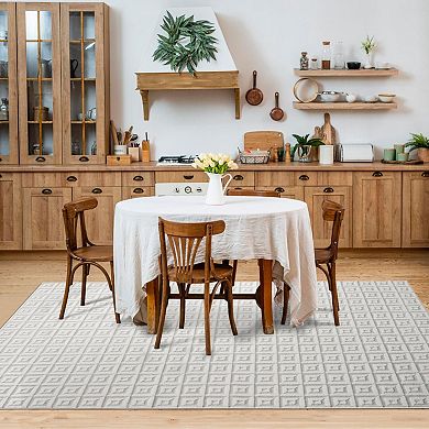 Luxe Weavers Geometric Pattern Metallic Area Rug