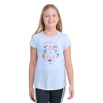 Girls adidas Short Cap Sleeve Soccer Graphic Tee