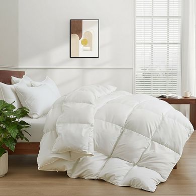 Unikome Luxurious White Heavy Weight Goose Feathers Down Comforter for Winter Weather Duvet Insert