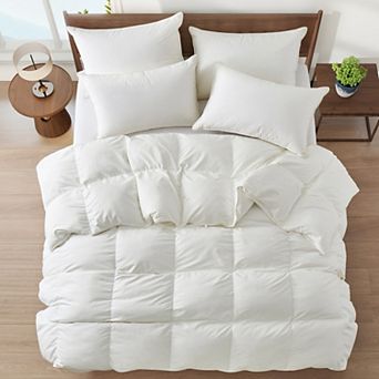 Unikome Luxurious White Heavy Weight Goose Feathers Down Comforter for Winter Weather Duvet Insert