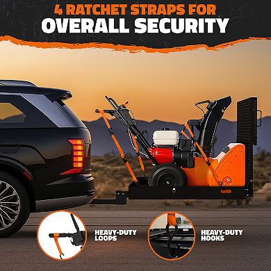 Mockins 40"x40"x4" Square Cargo Rack Mobility Scooter Carrier with Ramp and Accessories