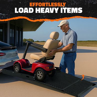 Mockins 40"x40"x4" Square Cargo Rack Mobility Scooter Carrier with Ramp and Accessories