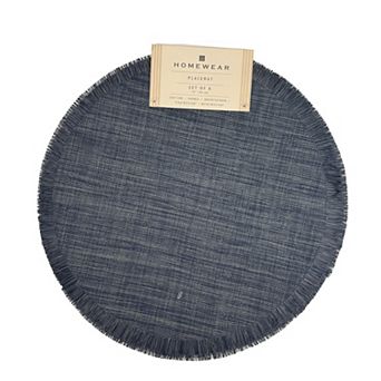 Homewear 6 Textilene Placemats with Fringes Set