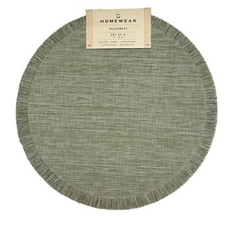 Homewear 6 pk Textilene Placemats with Fringes Set