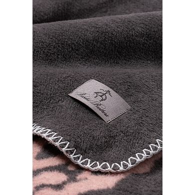 Brooks Brothers Double Faced Lamb Logo Throw