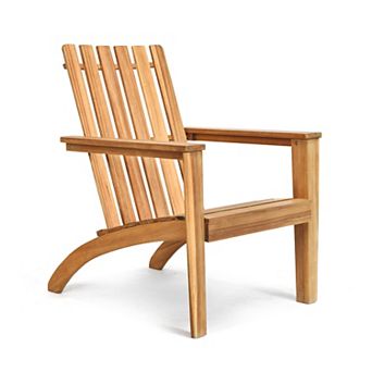 Natural Acacia Wood Adirondack Lounge Chair for Outdoor Patio