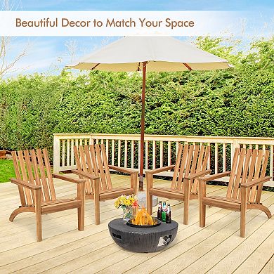 Natural Acacia Wood Adirondack Lounge Chair for Outdoor Patio