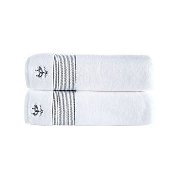 Brooks Brothers Rope Stripe Border 2 pc Bath Sheets