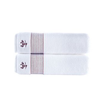 Brooks Brothers Rope Stripe Border 2 pc Bath Sheets