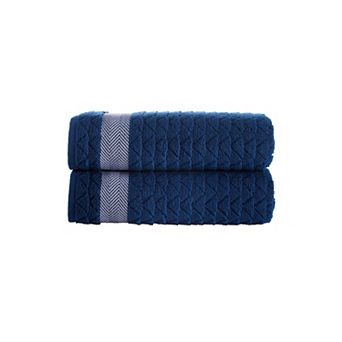 Brooks Brothers Herringbone 2 pc Bath Towels