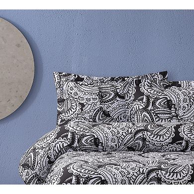 Brooks Brothers Black & White Paisley Cotton Sateen Sham Case Pair