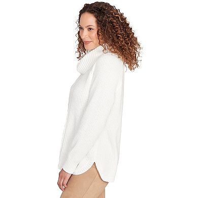 Hearts of Palm Women's Makin' Me Blush Solid Long Sleeve Chenille Knit Cable Pullover
