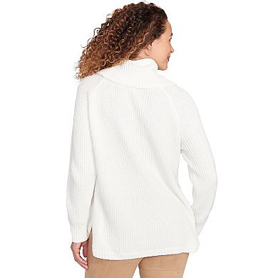 Hearts of Palm Women's Makin' Me Blush Solid Long Sleeve Chenille Knit Cable Pullover