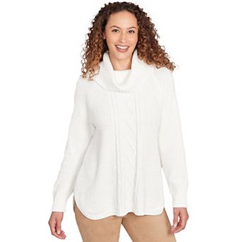 Hearts of Palm Women's Makin' Me Blush Solid Long Sleeve Chenille Knit Cable Pullover