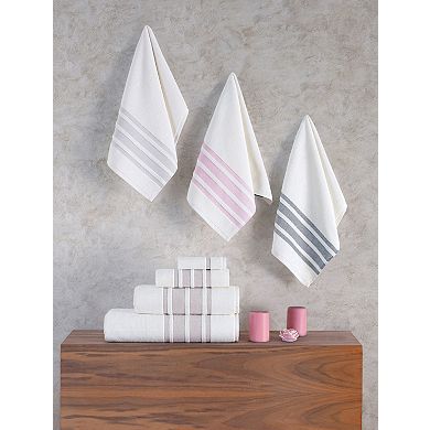 Brooks Brothers Contrast Border 2 pcs Bath Towels