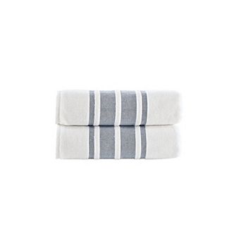 Brooks Brothers Contrast Border 2 pc Bath Towels