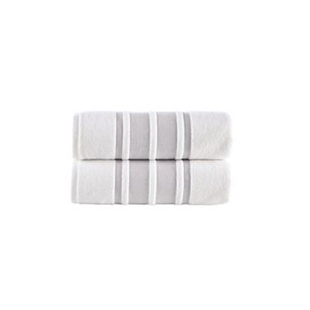 Brooks Brothers Contrast Border 2 pc Bath Towels