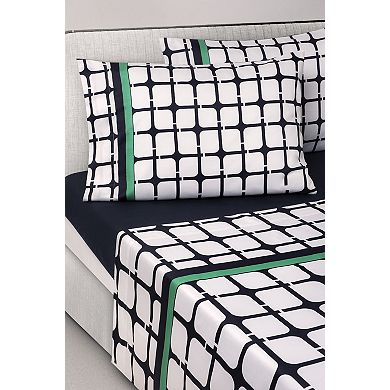 Brooks Brothers Broken Square Cotton Sateen Sheet Set
