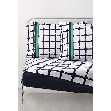 Brooks Brothers Broken Square Cotton Sateen Sheet Set