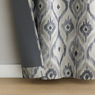 The Big One® Tarsia Watercolor Ogee 100% Blackout Grommet Single Window Curtain Panel