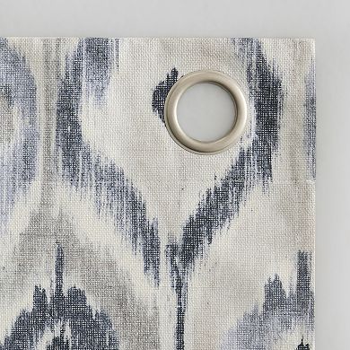 The Big One® Tarsia Watercolor Ogee 100% Blackout Grommet Single Window Curtain Panel