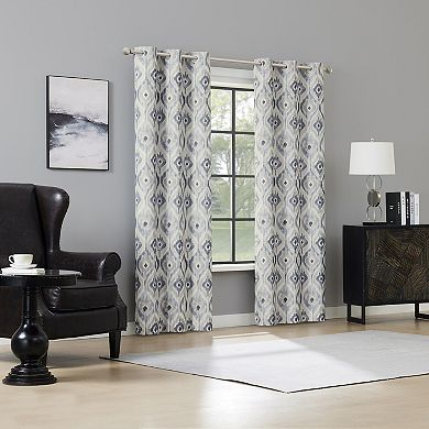 The Big One® Tarsia Watercolor Ogee 100% Blackout Grommet Single Window Curtain Panel