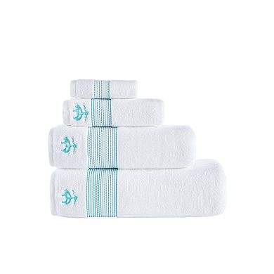 Brooks Brothers Rope Stripe Border 4 pcs Wash Towels