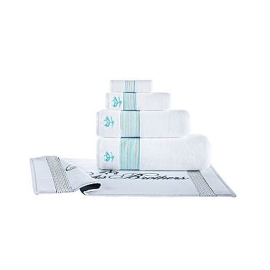 Brooks Brothers Rope Stripe Border 4 pcs Wash Towels