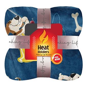 Heat Holders Heatweaver Plush Dog Printed Throw Blanket
