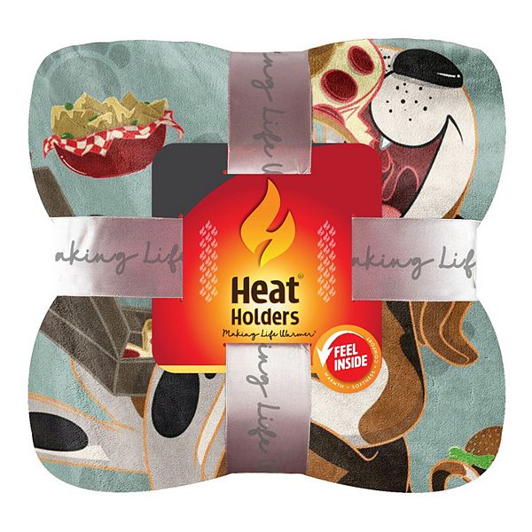 Heat Holders Heatweaver Plush Dog Printed Throw Blanket