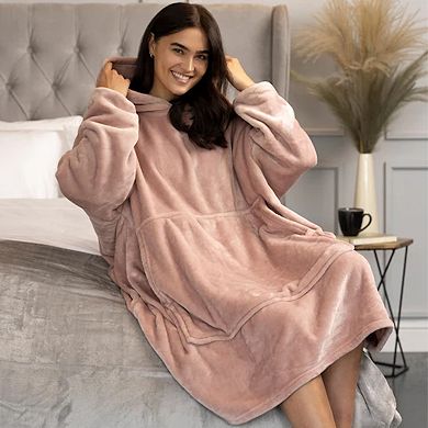 Heat Holders Heatweaver Plush Mega Hoodie Throw Blanket with Pockets