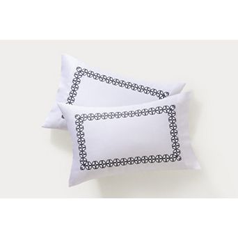 Brooks Brothers Engaged Embroidered Cotton Sateen Sham Case Pair