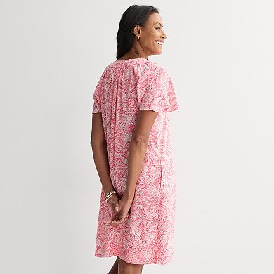 Women's Croft & Barrow® Flutter Sleeve Split Neck Dress