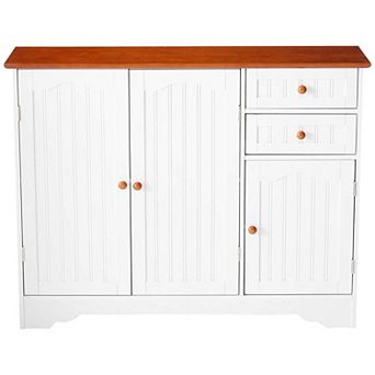 Kings Brand Furniture Kitchen Sideboard Buffet Storage Cabinet with 2 Drawers and 3 Doors