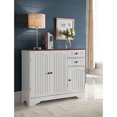 Kings Brand Furniture Kitchen Sideboard Buffet Storage Cabinet with 2 Drawers and 3 Doors