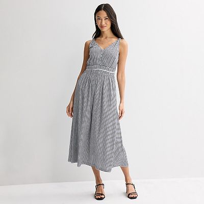 Women's 5th + Madison Edit Sleeveless Smocked Waist Dress, Size: XXL, Navy Gingham