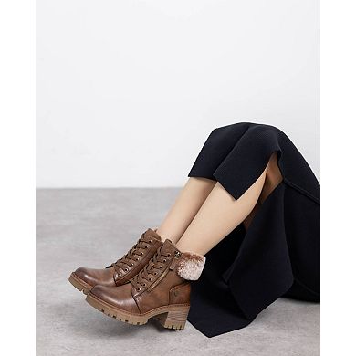 Refresh Women's Block Heel Combat Booties 172911