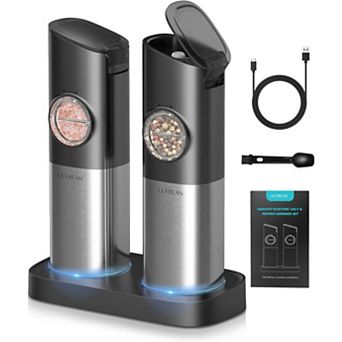 Ultrean Gravity Electric Salt and Pepper Grinder Set