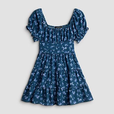 Juniors' Mary & Mo Puff Sleeve Airflow Dress
