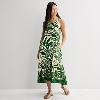 Petite 5th + Madison Edit Halter Neck Tiered Dress