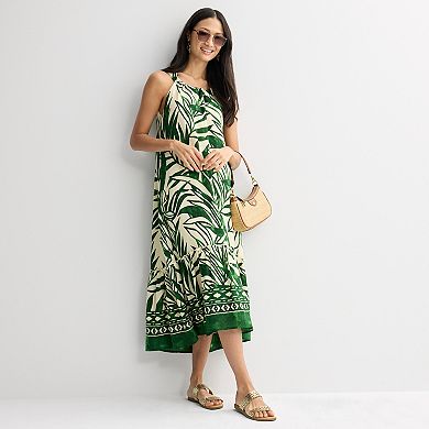 Petite 5th + Madison Edit Halter Neck Tiered Dress