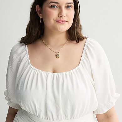 Juniors' Plus Size Mary & Mo Puff Sleeve Airflow Dress