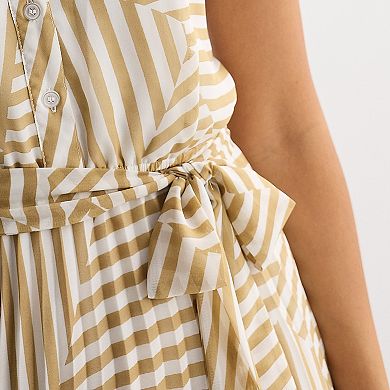 Women's Sandra Darren Sleeveless Pleated Shirtdress