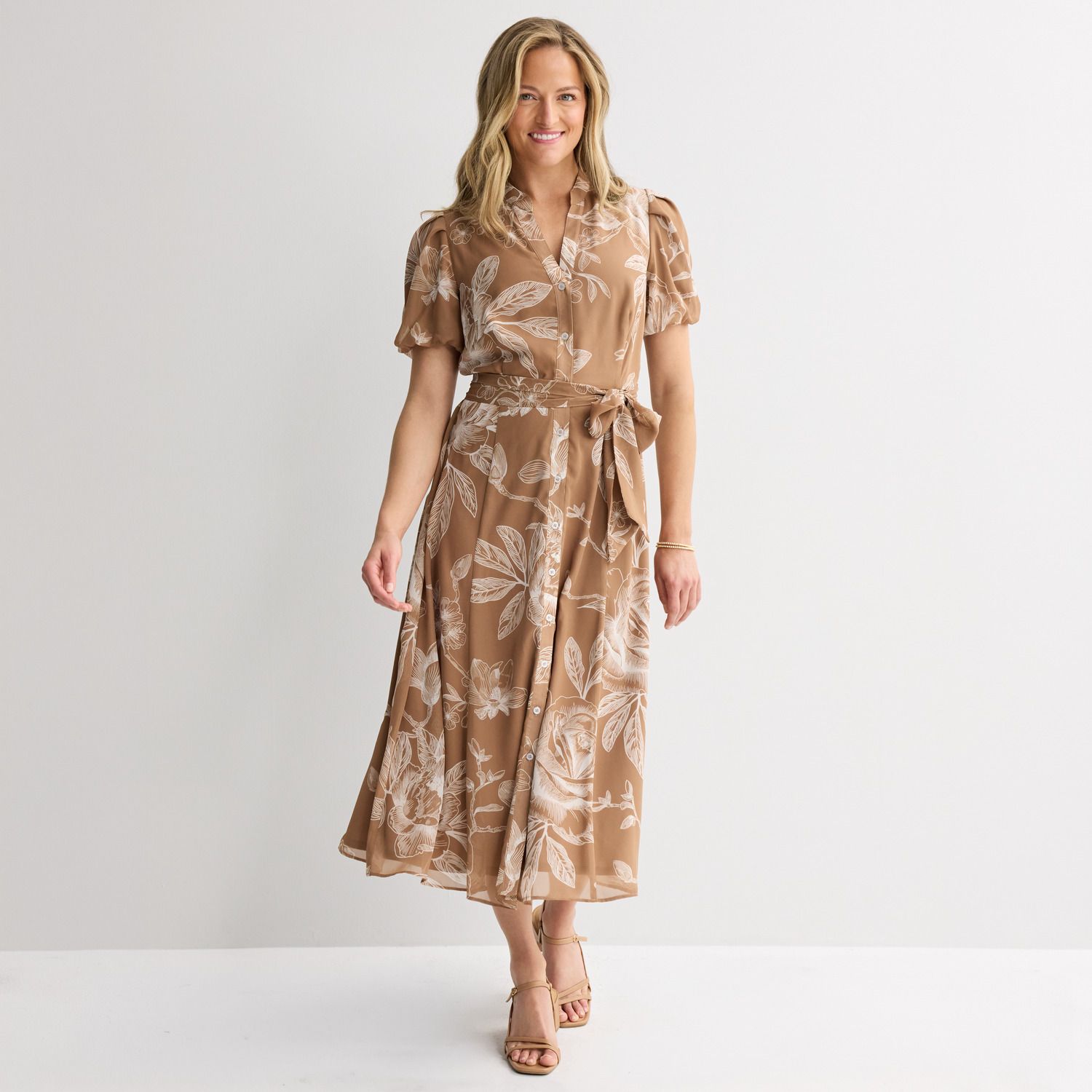 Женские платья Sandra Darren Short Puff Sleeve Shirtdress